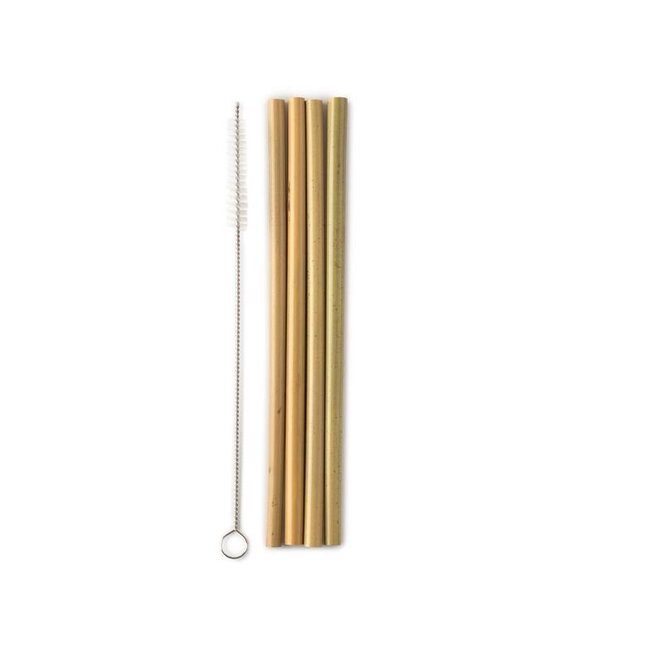 Rietjes bamboe + borstel 4 Stuks