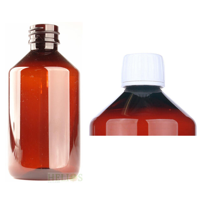 PET medicijnfles 500ml amber incl witte dop 9 Stuks