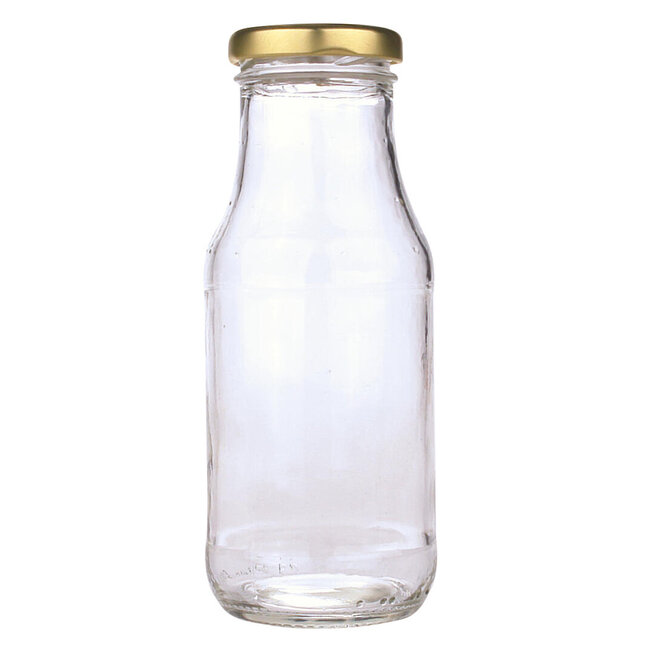 Sapfles glas 250ml met twist off dop goud 16 Stuks