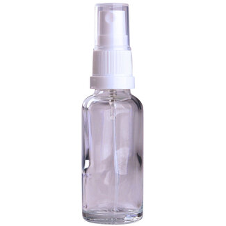 Helios Holland Glazen helder fles met witte verstuiver 30ml 5 Stuks