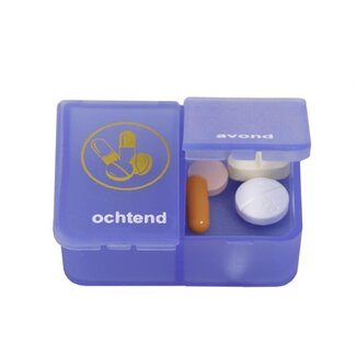 Able 2 Able 2 Pilulier journalier 2 compartiments bleu NL 1 pièce