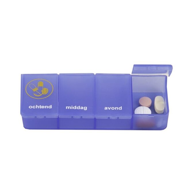 Pillendoos 1 dag 4 vaks blauw NL 1 Stuks