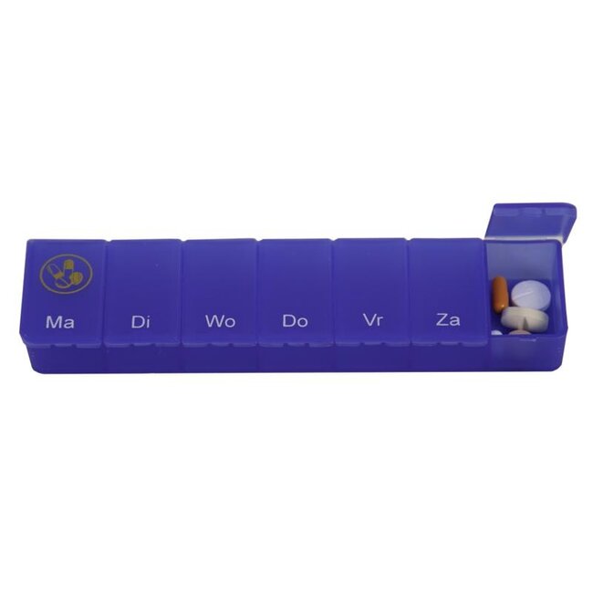 Pillendoos 1 week transparant blauw 1 Stuks