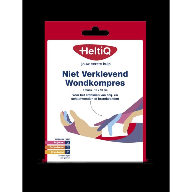 Niet verklevend wondkompres 10 x 10cm 5 Stuks