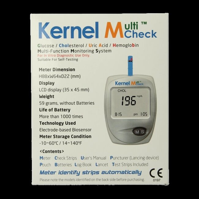 Multicheck plus meter HB Glucose Cholesterol 1 Stuks