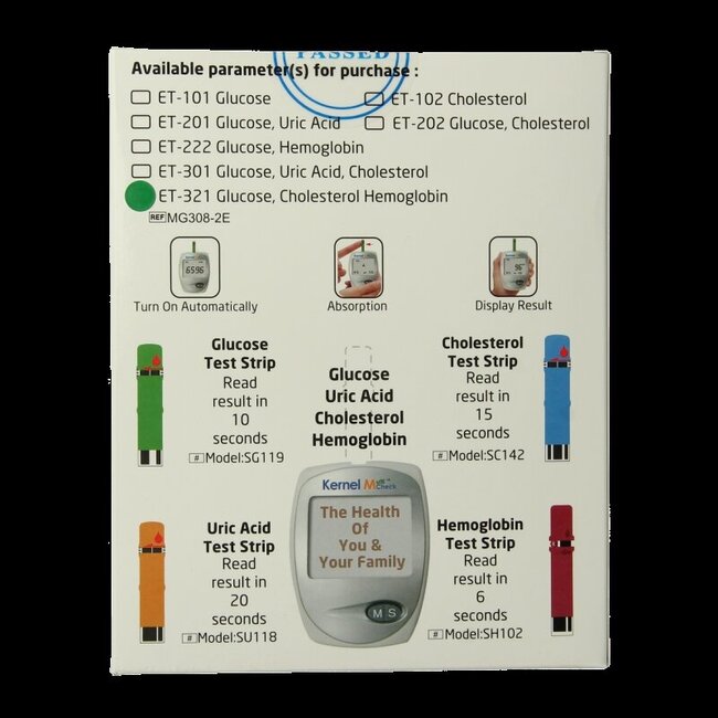 Testjezelf.nu Lecteur Multicheck plus HB Glucose Cholestérol 1 Pièce