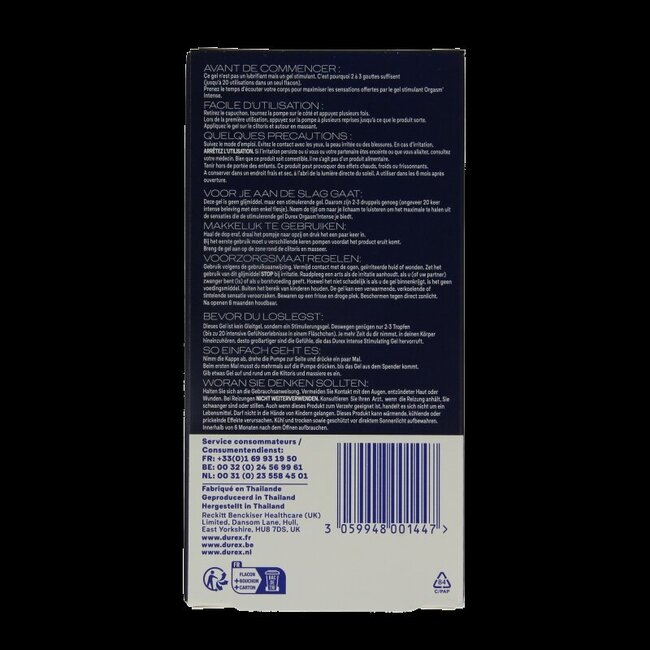 Durex Orgasm intense gel 10 Milliliter