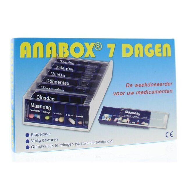 Anabox 7 dagen blauw 1 Stuks
