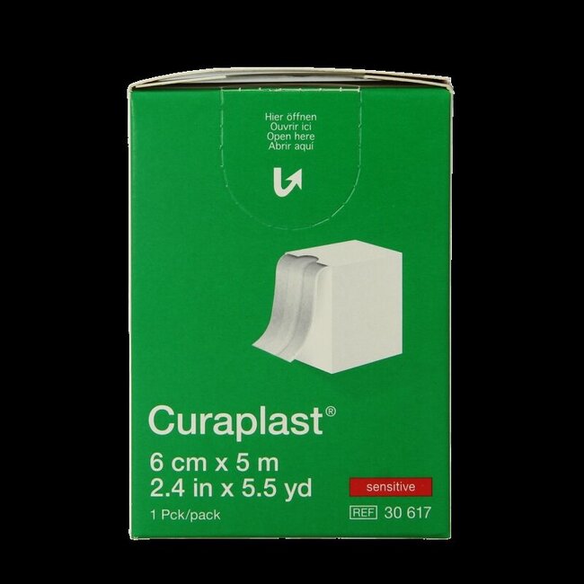 Curaplast Sensitive wondpleister 5m x 6cm 1 Rol
