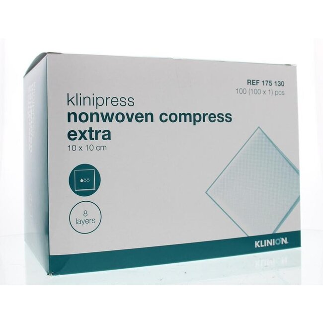 Klinipress non-woven kompres 10 x 10cm extra 100 Stuks