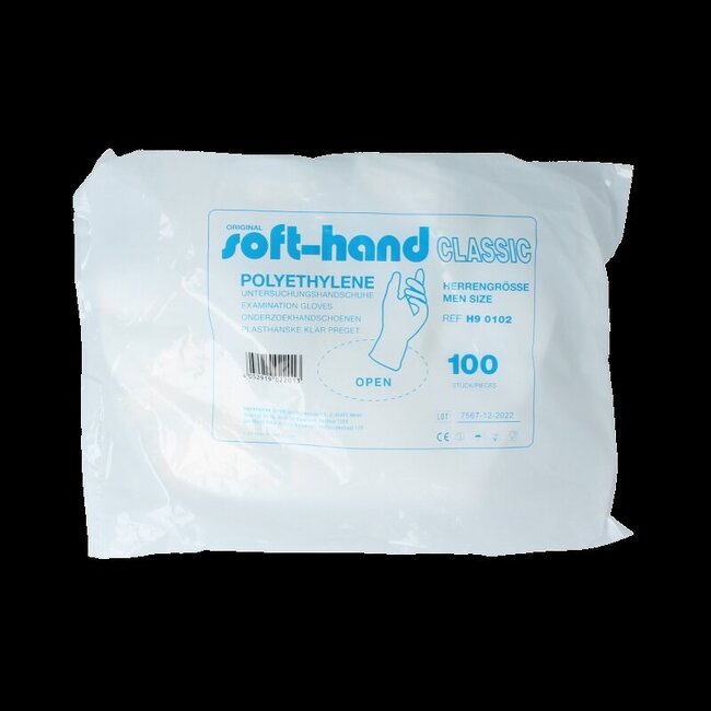 Onderzoekhandschoen poly heren 100 Stuks