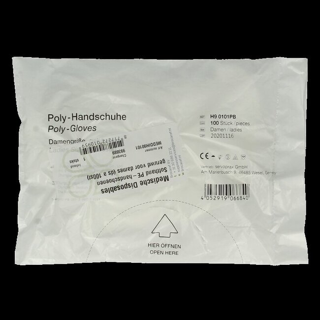 Onderzoekhandschoen poly dames 100 Stuks