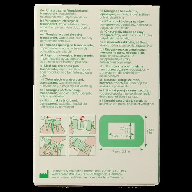 Curapor Transparant 7 x 5cm steriel 5 Stuks