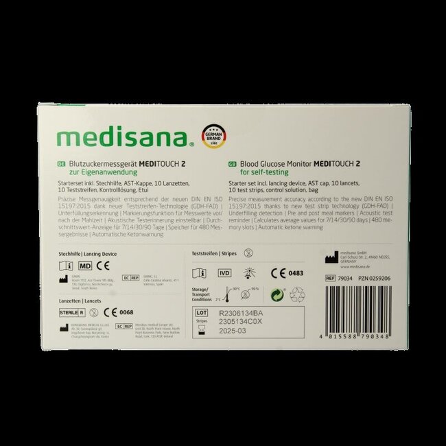 Medisana Meditouch 2 glucosemeter USB 1 Stuks