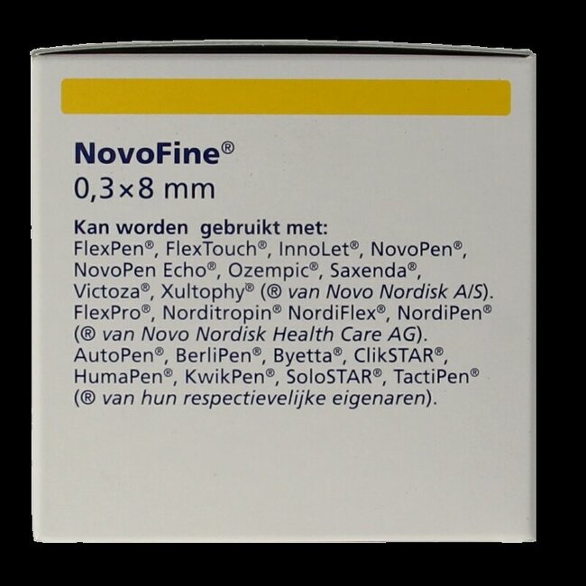 Aiguilles Novo Nordisk Novofine 0,30 x 8 mm 30G 100 pièces
