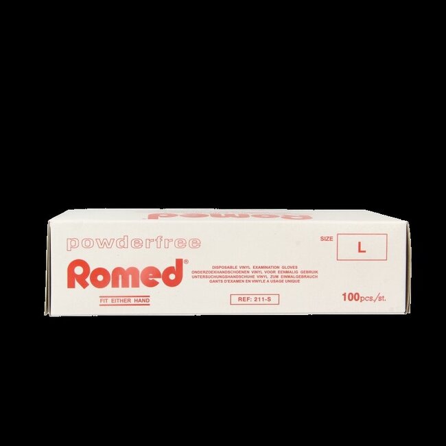 Romed Vinyl handschoen niet steriel poedervrij L 100 Stuks