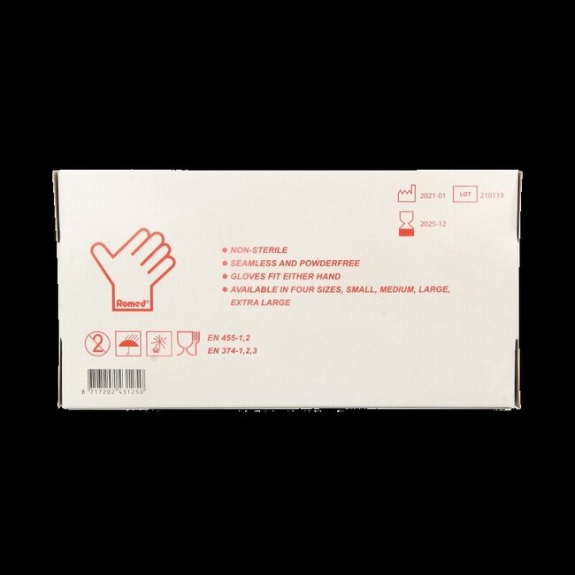 Romed Gants en vinyle non stériles sans poudre L 100 pièces
