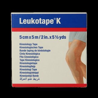 Leukotape K elastische tape 5m x 5cm huidkleur  1 Stuks