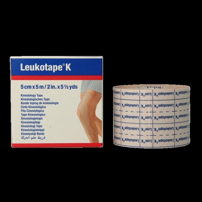 Leukotape K elastische tape 5m x 5cm huidkleur  1 Stuks