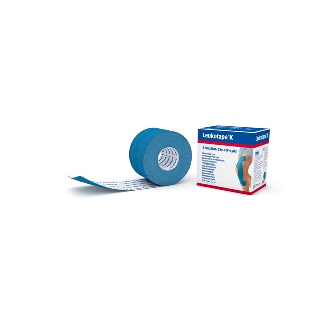 K elastische tape 5m x 5cm blauw  1 Stuks