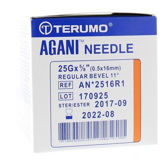 Terumo Injectienaald 0.5mm x 16mm  100 Stuks