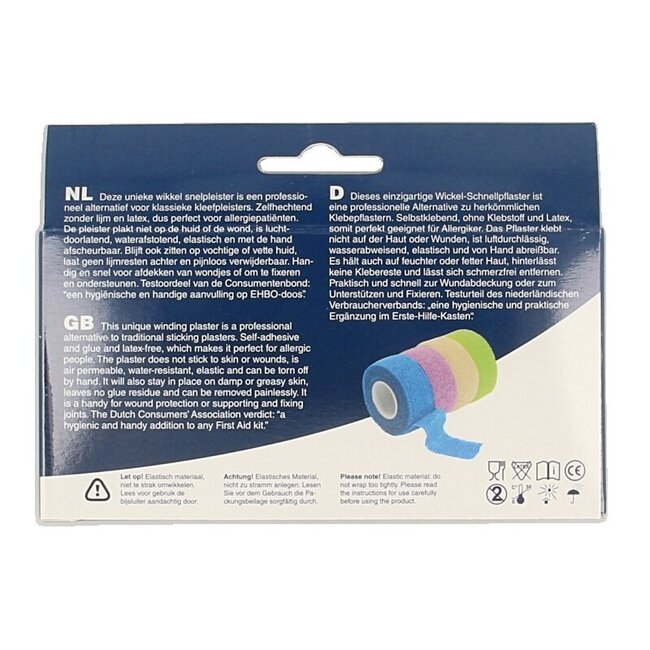 Joy2protect Snelpleisters blauw 2.5cm x 4.5m 2 Rol