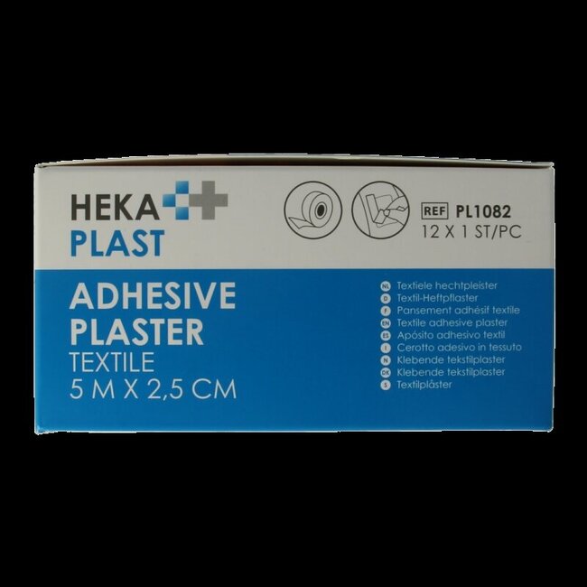 Hekaplast Hechtpleister textiel 5 x 2.5cm 12 Stuks