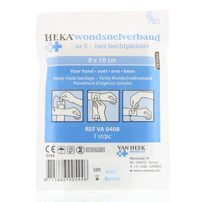 Heka Snelverband nr. 3 8 x 10cm steriel 1 Stuks