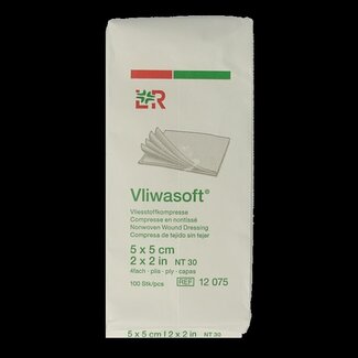 Vliwasoft Vliwasoft Compresse en non-tissé 5 x 5 cm 4 plis 100 pièces