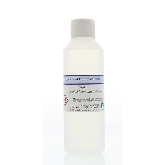 Alcohol ketonatus 70% klepdeksel 250 Milliliter