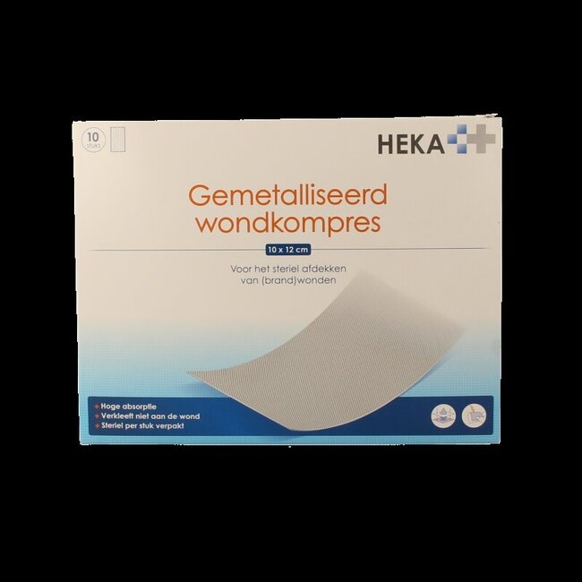 Wondkompres gemetalliseerd 10 x 12cm steriel 10 Stuks