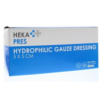 Hekapres Hydrofiel gaaskompres 5 x 5 steriel 100 Stuks