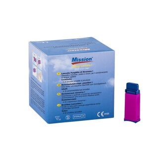 Mission Cholesterolmeter 3-in-1 prikpennetjes/lancet 25 Stuks