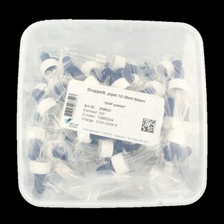 Spruyt Hillen Spruyt Hillen Flacon compte-gouttes avec pipette 10 - 30 ml bleu 100 pièces