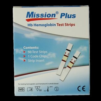 Mission Hematocriet HB+ meter strips  50 Stuks