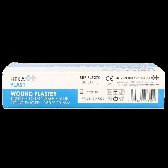 Hekaplast Vingerpleister detectable 180 x 20 haccp 100 Stuks