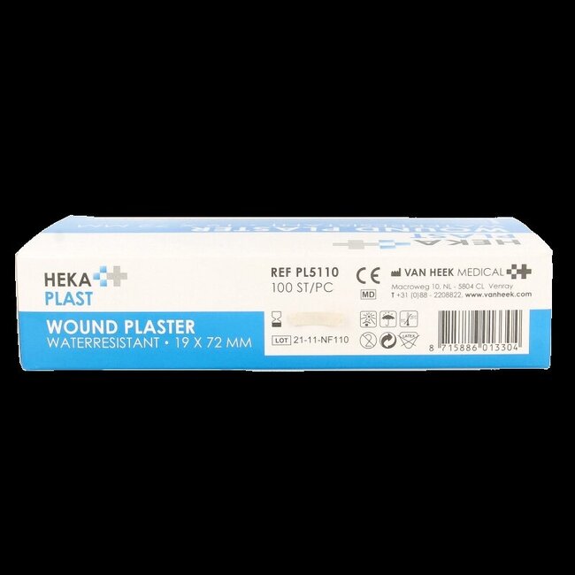 Hekaplast Pleister water resistent 19 x 72 100 Stuks