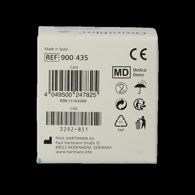 Hartmann Omnifilm sparadrap de fixation transparent 5 m x 5 cm 1 pièce