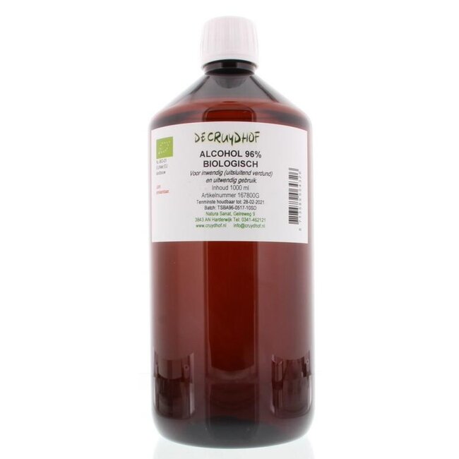 Alcohol 96% inwendig en uitwendig bio 1 Liter