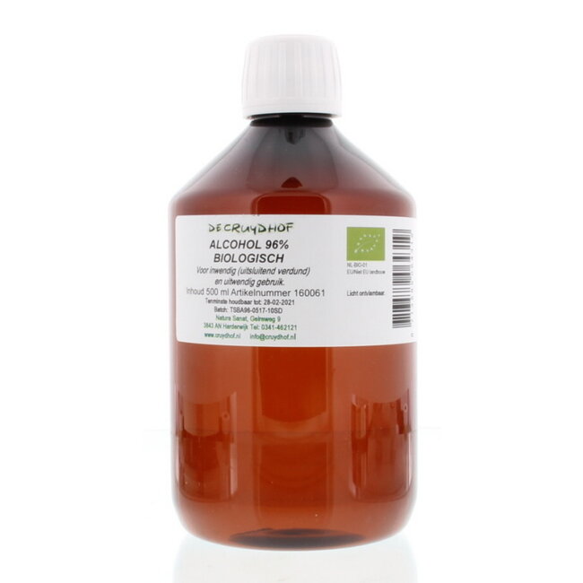 Cruydhof Alcohol 96% inwendig en uitwendig bio 500 Milliliter