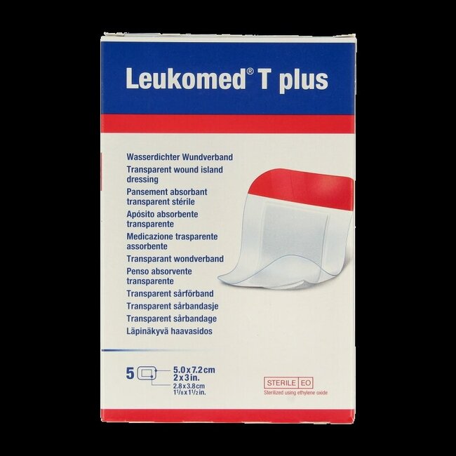 Transparant wondverband T plus 5cm x 7.2cm 5 Stuks