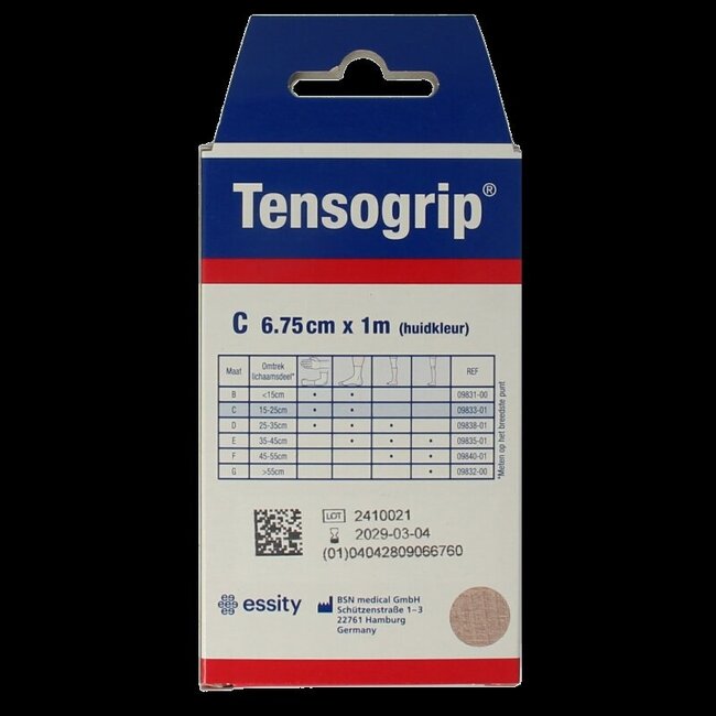 Tensogrip Elastisch buisverband C 1m x 6.75cm huidkleur 1 Stuks