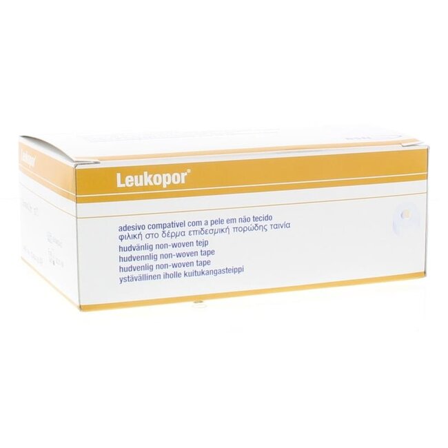 Leukopor Hechtpleister non-woven 9.2m x 2.5cm 12 Stuks