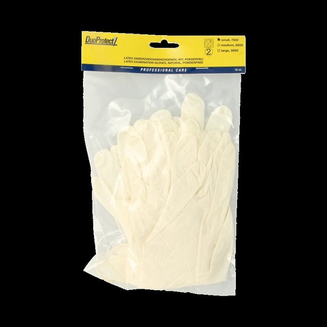 Handschoen latex poedervrij S 10 Stuks