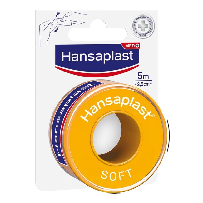 Hechtpleister soft 5m x 2.5cm 1 Stuks
