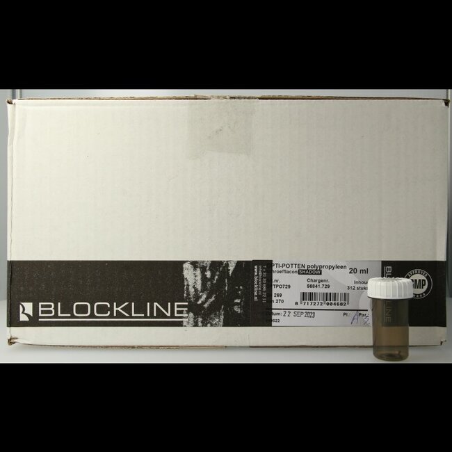 Blockland Tabletflacon optipot shadow ongedopt 20ml 312 Stuks