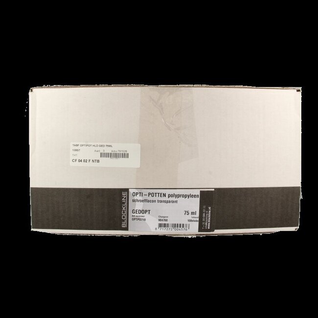 Tabletflacon optipot helder gedopt 75ml 108 Stuks