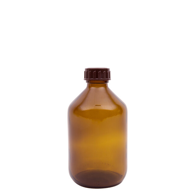 Medicijnfles bruin gedopt 300ml/28mm 12 Stuks