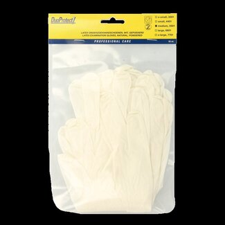 Duoprotect Gants en latex Duoprotect taille M, 10 pièces