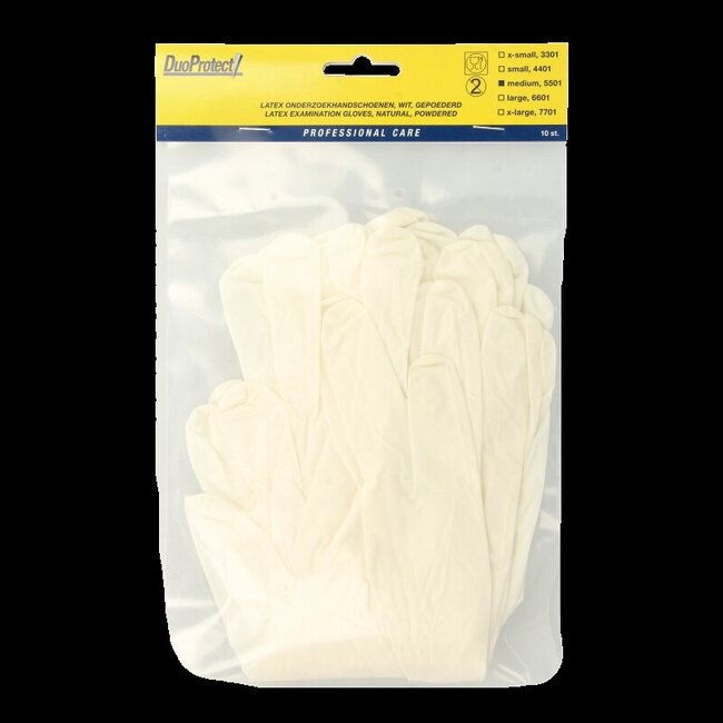 Handschoen latex medium 10 Stuks